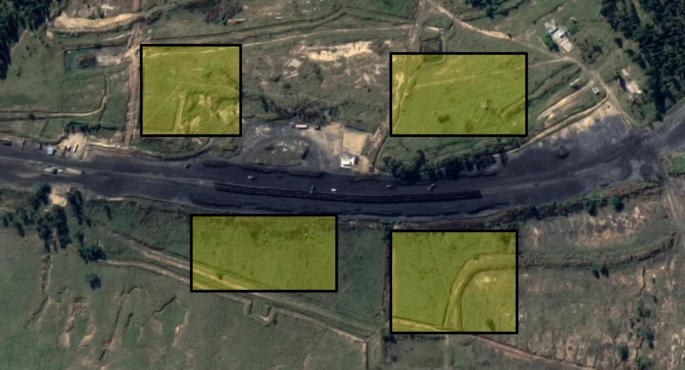 mockup of coal stockpiles